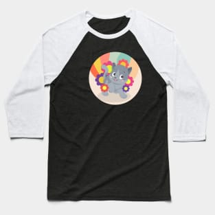 Kitten flower Baseball T-Shirt